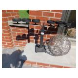 METAL CANDELABRA 6 LIGHT AND WIRE BALL 28" W X