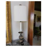 LAMPS BRONZE COLOR BASE, 32" H - LINEN SHADE