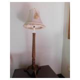 TURNED BASE FRINGE SHADE LAMP 33" H FROM BLIND