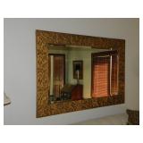 MIRROR MEDAL FRAME BEVELED GLASS HAMMERED FINISH