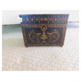 DECORATIVE CRACKLE FINISH BOX URN MOTIF  12" W X