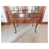 TEA TABLE QUEEN ANNE LEG TABLE DARK CHERRY FINISH