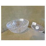 WATERFORD CLOCK AND 8" BOWL