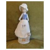 NOA BY LLADRO - GIRL WITH POODLE - 9" H