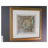 SHADOW BOX FRAMED PATIK LOOK ART WORK DARK GOLD