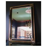 MIRROR BLACK AND GOLD WITH BEVELED MIRROR - 30" W