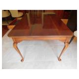 CABRIOLE LEG DINING TABLE, 2 SIDE DRAWERS, CHERRY