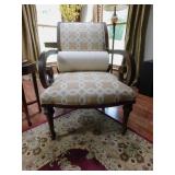 WOOD SCROLL ARM CHAIR FAIRFIELD WITH BOLSTER