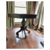 HEXAGONAL GAME TABLE CARVED 4 LEG PINEAPPLE