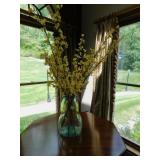 GLASS HEAVY VASE WITH VERSYTHIA  36" H X 30"