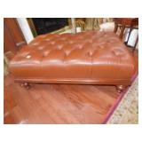 HARDEN OTTOMAN WOOD CARVED LEGS 1892.00 LEATHER