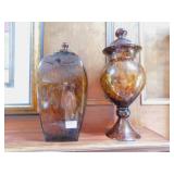 GLASS JARS BROWN TWO TONE 15" & 18" H