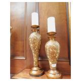 COMPOSITION CANDLE STICKS W/ LED CANDLES 20" &