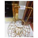 GOLD WIRE CANDLE HOLDER W/ LED CANDLE 13" D X 21"