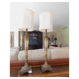 COMPOSITION CANDLE STICK LAMPS 36" H - PD. 290.00