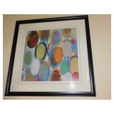 CONTEMPORARY ART PRINT IN BLACK FRAME - 35" X 35"