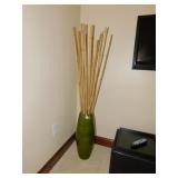 GREEN RESIN VASE WITH BAMBOO 59" H
