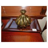 WOOD TRAY W/ GOLD GLASS DECORATIVE VASE
