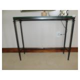 IRON BASE TABLE GLASS TOP 36" W X 10 1/2" D X 30"