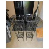 BLACK METAL PLANT STANDS 11" X 11" X 38" H