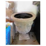 FIBERGLASS FAUX CEMENT PLANTER 19" D X 26" H