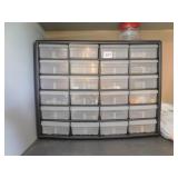 PLASTIC BIN BOX WITH NUTS BOLTS ETC