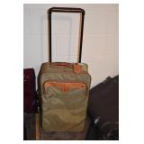 HARTMAN SUITCASE W/ LEATHER TRIM - 23" H X 14" 8"D