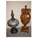 SPEAR & COVERED URN WITH LID 23" H METAL FEET &