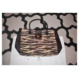 KATE SPADE LEATHER AND SOFT WOVEN CENTER TAN/