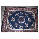 AREA RUG BLUE RED/ TAN WITH FRINGE 4