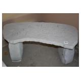 STONE CARVED BENCH WITH HORSE & VERSE