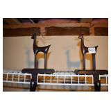 9" H REINDEER STOCKING HOLDERS W/ FUR STOCKINGS