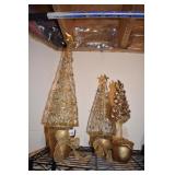 GOLD TREES 2 AND TOPIERY - TALLEST 24"