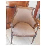 ARM CHAIR WOOD VINYL STANFORD FURNITURE COMPANY