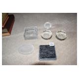 MARBLE COASTER, ARTHUR ANDERSON GLASS DISH,