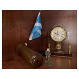 KALEIDOSCOPE, FLAG AND CLOCK