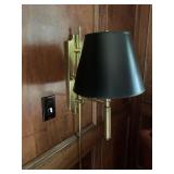 BRASS WALL LIGHT W/ BLACK SHADE