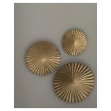 THREE BRASS MEDALIONS DECORATIVE WALL PLATES
