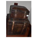 DECORATOR TRUNKS, SET OF 3,  WITH STRAPS 18" W X