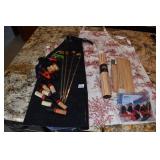 APRON, SKEWER BAMBOO, BRASS HORSE HEAD SKEWERS,