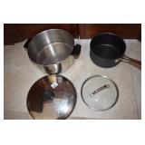 CUISINART TEFLON 2.5 QT POT & REVERE 6 QT POT