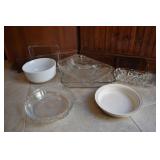 PYREX BAKING DISHES, CORNING WARE, GLASS MIXING