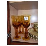 SET 4 AMBER GLASSES