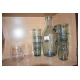 PITCHER & GLASS SET, BLOWN GLASS, RIEDEL TUMBLER