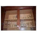ASSORTED WINE GLASSES, PILSNERS, 2 MARTINI GLASSES