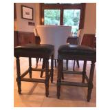 PAIR OF BAR STOOLS 25" HIGH ONE SEAT CUSHION IS