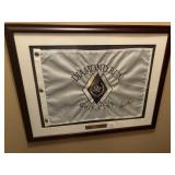 DIAMOND RUN GOLF CLUB FLAG SIGNED LOWER RIGHT