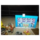 POTTERY SHOES, PLASTIC DUCK, MINI FIGURINES,