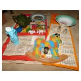 CALENDAR TOWELS 1970 & 1971; ROCKING HORSE WALL
