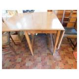 MAPLE DROP SIDE TABLE WITH 2 UN MATCHING CHAIRS